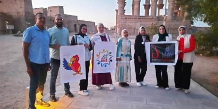 المشاركة فى اليوم العالمى لأنيميا البحر المتوسط بإضاءة معبد فيله - تكنو بلس