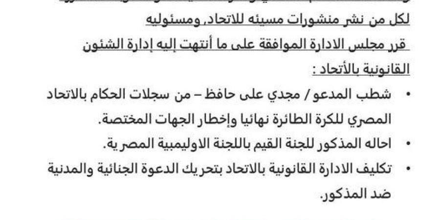 اتحاد الطائرة يحيل مجدي حافظ للجنة القيم باللجنة الأولمبية بعد شطبه من سجلاته - تكنو بلس