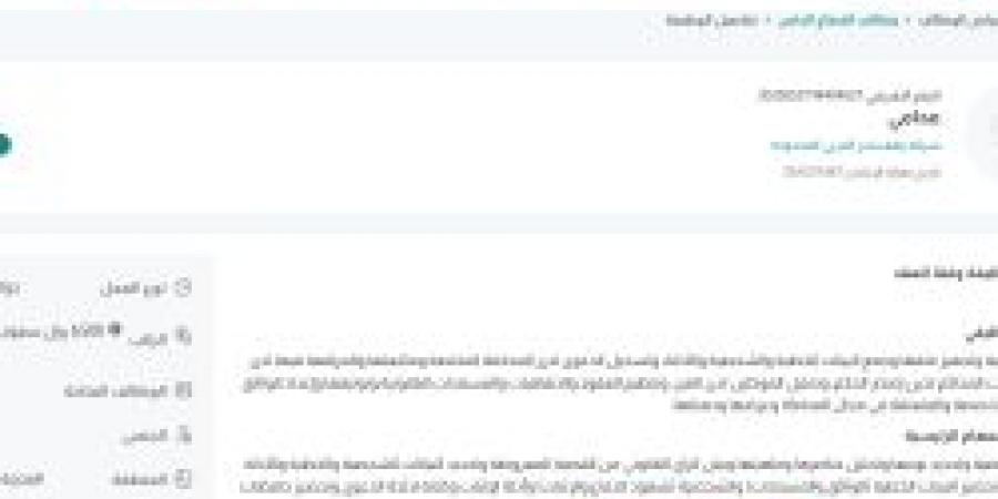بـ رواتب تصل لـ 6,500 ريال.. شركة رهف بندر الحربي تعلن عن توفر وظائف شاغرة للنساء فقط في المدينة المنورة "رابط التقديم الرسمي من هنا" - تكنو بلس