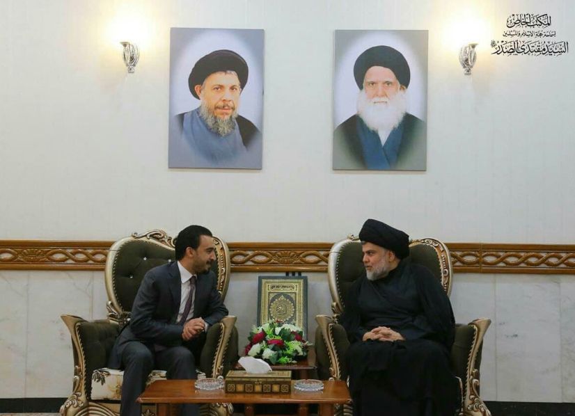 صورة للقاء الصدر والحلبوسي عام 2018 (الإنترنت)