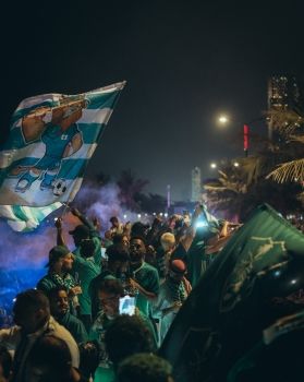وصلة غناء وزخم جماهيري.. حفل الأهلي مُبهر في جدة