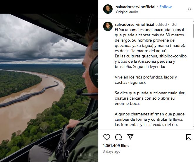 لقطة من الفيديو في حساب salvadorservinofficial في انستغرام، في12 ايار 2025