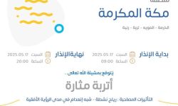 حالة الطقس اليوم في مكة المكرمة الإنذار البرتقالي في الخرمة والمويه وتربة ورنية