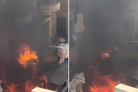 شاهد.. اندلاع هائل حريق في مخزن محل «كنافة وبسبوسة» في الدقهلية