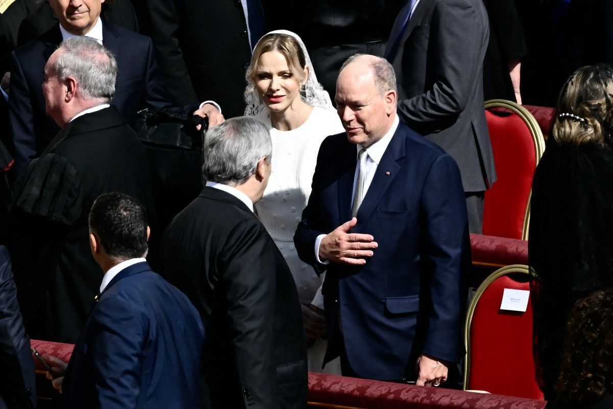 الأميرة شارلين في حفل تنصيب البابا ليو الرابع عشر (أ ف ب).