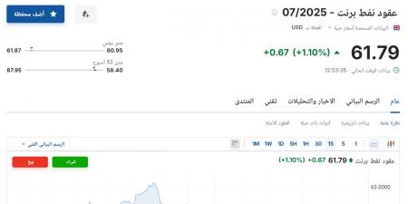 08 مايو 2025 | 12:54 مساءً
لا يفوتك .. سعر عقود نفط برنت اليوم الخميس 8 مايو 2025م في السوق - تكنو بلس